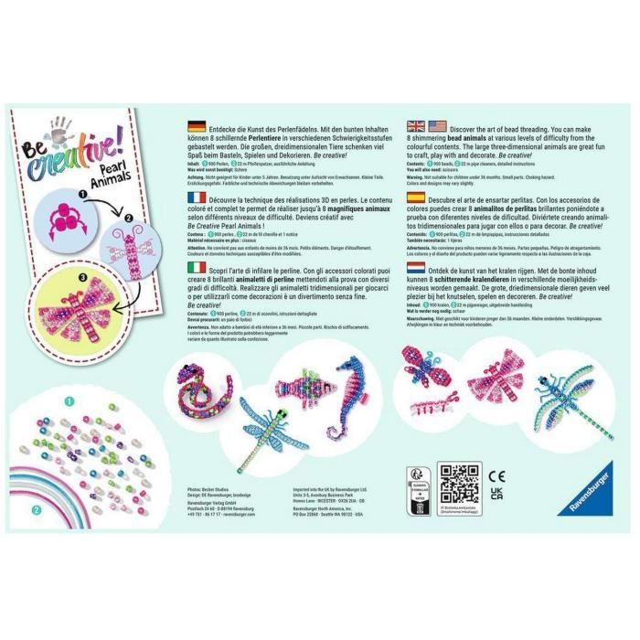 Kit de création d'animaux en perles, Ravensburger - Mixte - A partir de 6 ans
