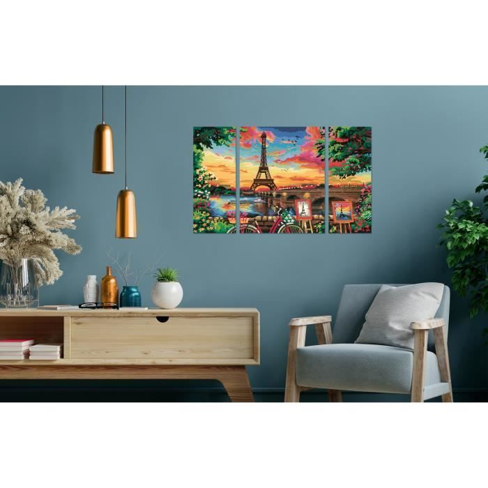 CreArt Paris format triptyque 80x50cm - Peinture par numéros  Des 12 ans  Ravensburger - 20134