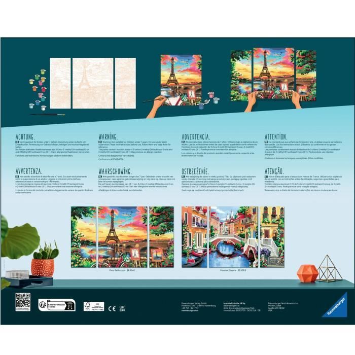 CreArt Paris format triptyque 80x50cm - Peinture par numéros  Des 12 ans  Ravensburger - 20134