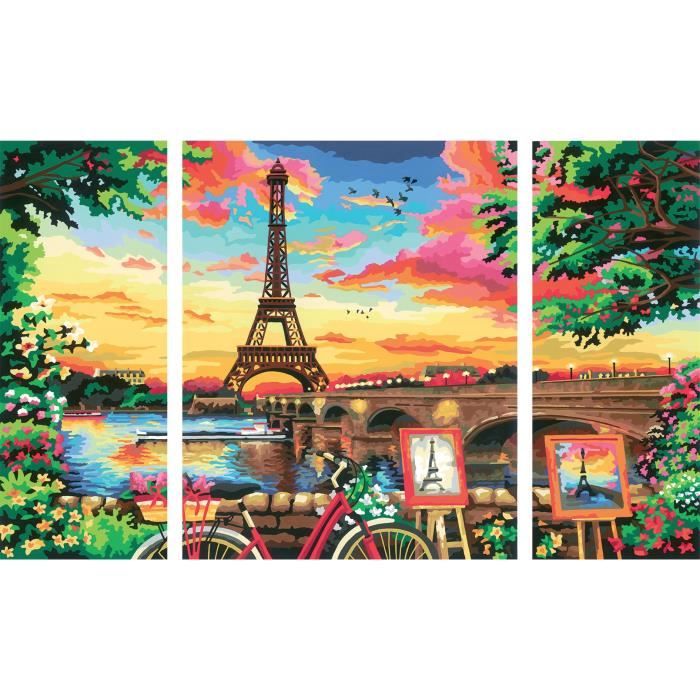 CreArt Paris format triptyque 80x50cm - Peinture par numéros  Des 12 ans  Ravensburger - 20134