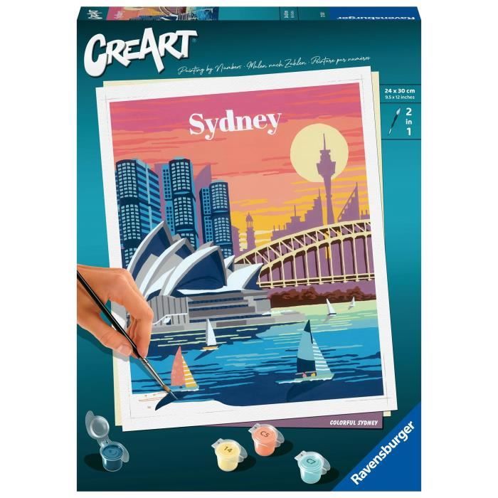 CreArt Sydney 24x30 cm - Peinture par numéros  Des 10 ans  Ravensburger - 23526