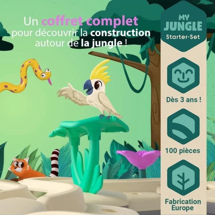 Gravitrax Junior - Starter Set My Jungle 97 pieces - Circuit de billes - Jeu de construction créatif - Ravensburger - Des 3 ans