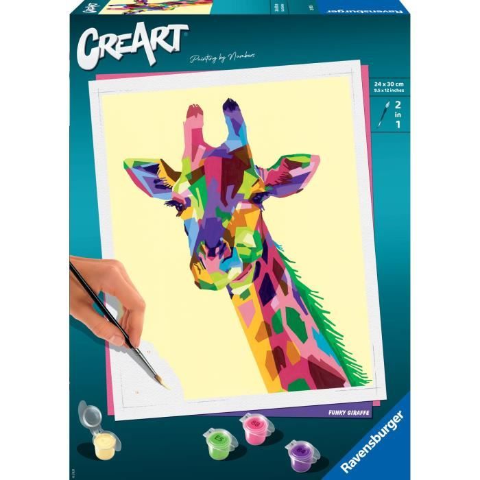 CreArt Girafe 24x30 cm - Peinture par numéros  Des 12 ans  Ravensburger - 28993