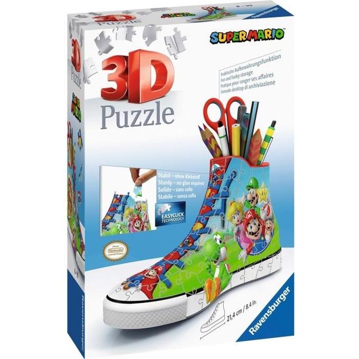 Puzzle 3D Sneaker Super Mario - Ravensburger - 108 pieces - Sans colle - A partir de 8 ans