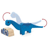 Brio Train a Piles Dinosaure - Train électrique - Dinosaure Inclus - pour circuit de train en bois - Des 3 Ans - Brio World - 36096