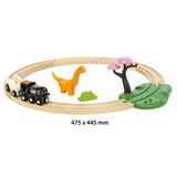 Circuit Dinosaure - Coffret Complet 12 pieces - Action de Jeu sans Pile - Dinosaure Inclus - Circuit de Train en Bois - BRIO World