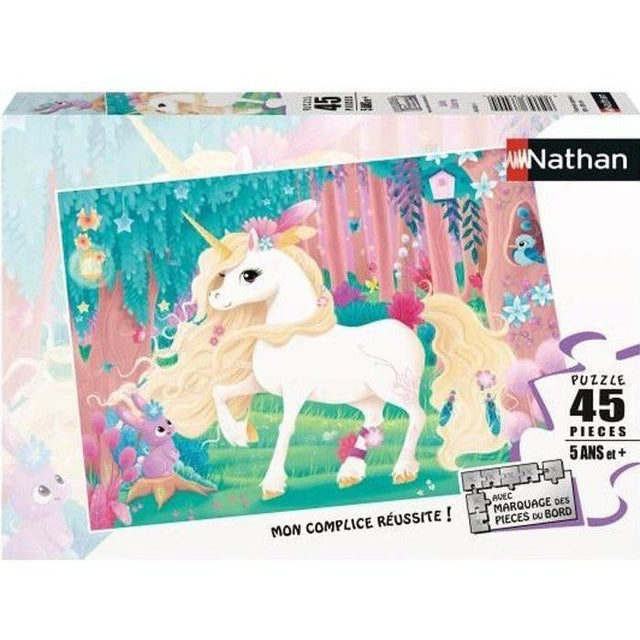 Puzzle enfant 45 pieces Jolie licorne Nathan - Poster inclus - Theme fantastique - Mixte - A partir de 5 ans