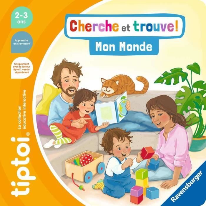 tiptoi Cherche et trouve Mon Monde, Livre interactif, Jeu éducatif électronique, sans écran-A partir de 2 ans-13099008, Ravensburge