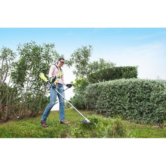 RYOBI - Débroussailleuse 18V ONE+ - guidon - Ø fil 1 x 1,6mm - lame 3 dents Tri-Arc 20cm + batterie 4,0 Ah & chargeur - RBC18X20B4F