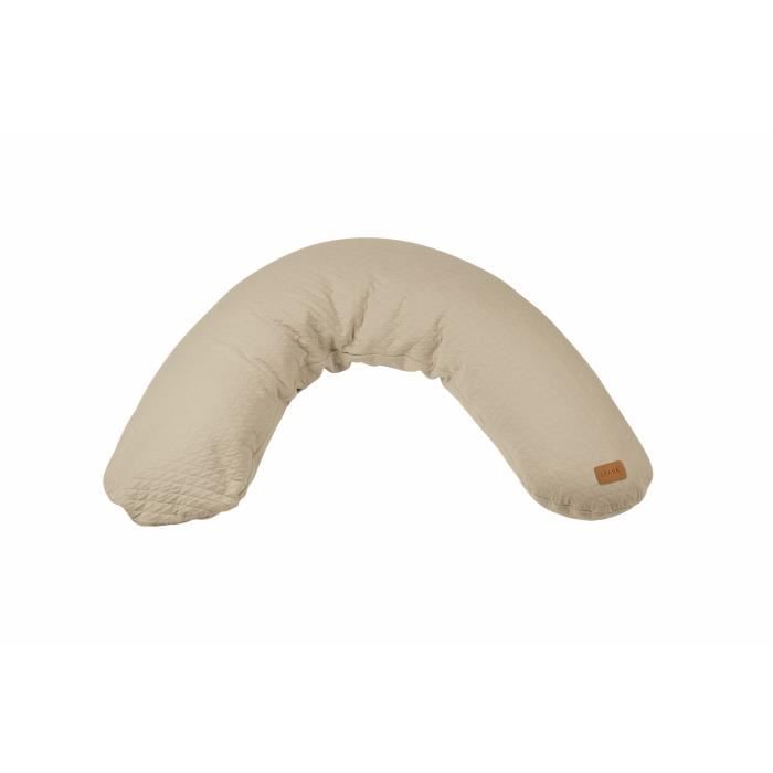 BEABA, Coussin de grossesse et d'allaitement Big Flopsy, Fleur de coton, Lin, 170 cm