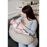 BÉABA - Big Flopsy - Coussin de grossesse et d'allaitement - Fleur de coton - 180 cm - Lin