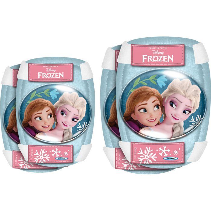 Set patins a roulettes et protections - LA REINE DES NEIGE - RN246035 - Avec coudieres et genouilleres - Bleu