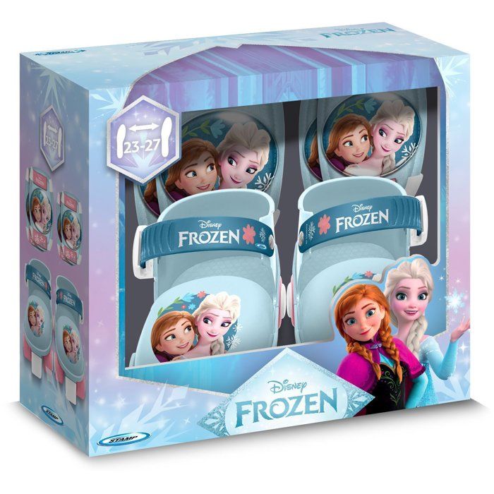 Set patins a roulettes et protections - LA REINE DES NEIGE - RN246035 - Avec coudieres et genouilleres - Bleu