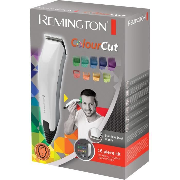 Tondeuse Cheveux Homme Color Cut - REMINGTON - HC5035 - Lames Acier Inoxydable Auto-Affűtées - 11 Sabots