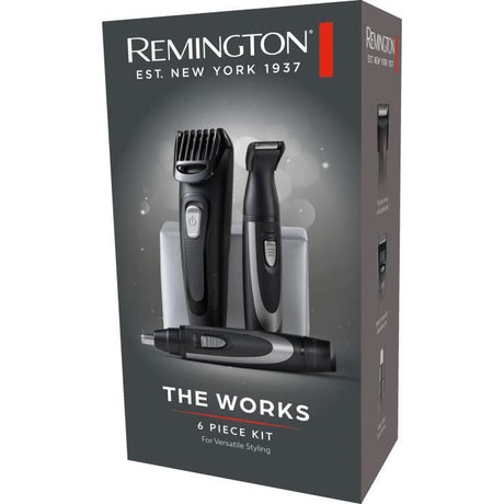 Kit pour la barbe - REMINGTON - The Works - Tondeuse auto-affűtée - Peigne réglable - Autonomie 45 min - USB