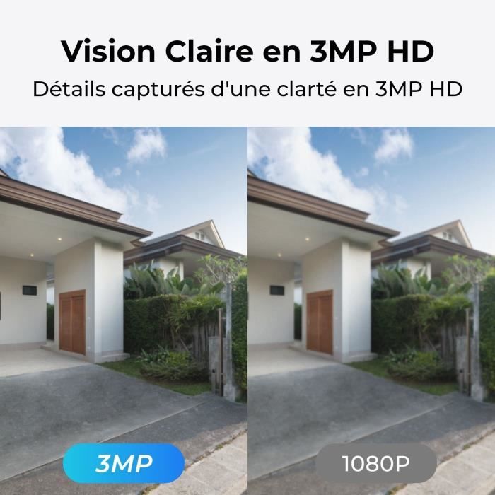 Caméra extérieure - REOLINK - B320 - Panneau solaire - Blanc