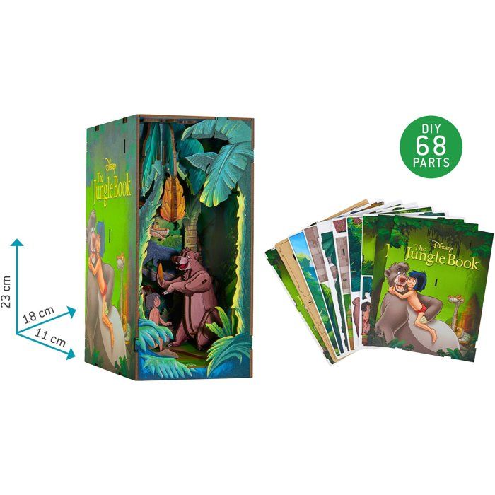 Book Nook - Kit DIY a construire Maquette 3D Serre Livre - REVELL - Tiny Adventures - Disney - Le Livre de la Jungle - LED