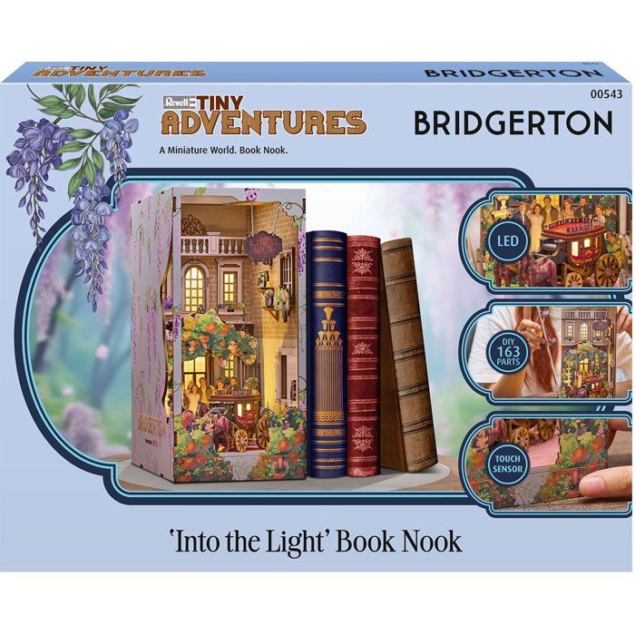 Book Nook - Kit DIY a construire Maquette 3D Serre Livre - REVELL - Tiny Adventures - Bridgerton - Dans la lumiere - LED