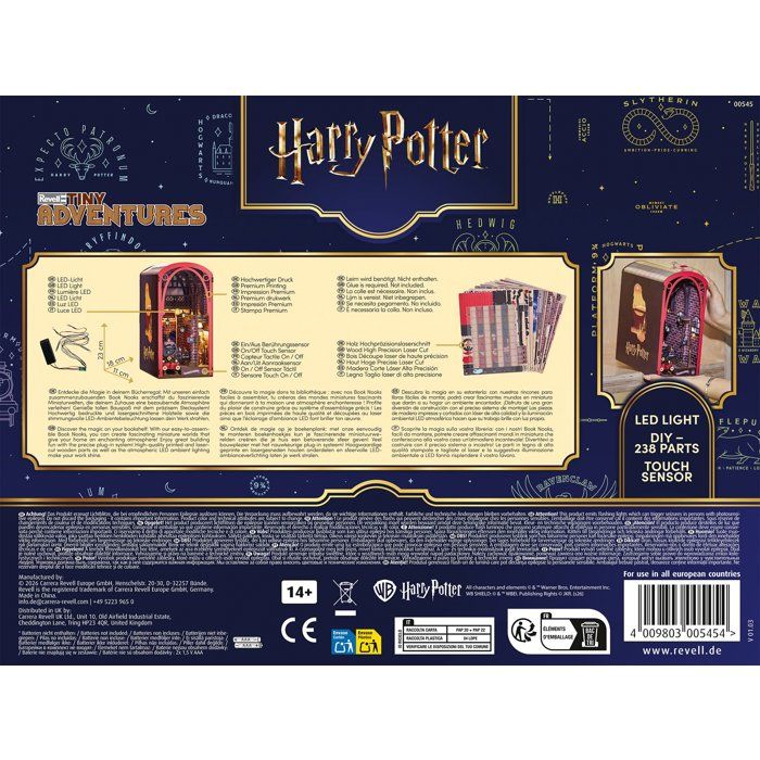 Book Nook - Kit DIY a construire Maquette 3D Serre Livre - REVELL - Tiny Adventures - Harry Potter - Le Poudlard Express - LED