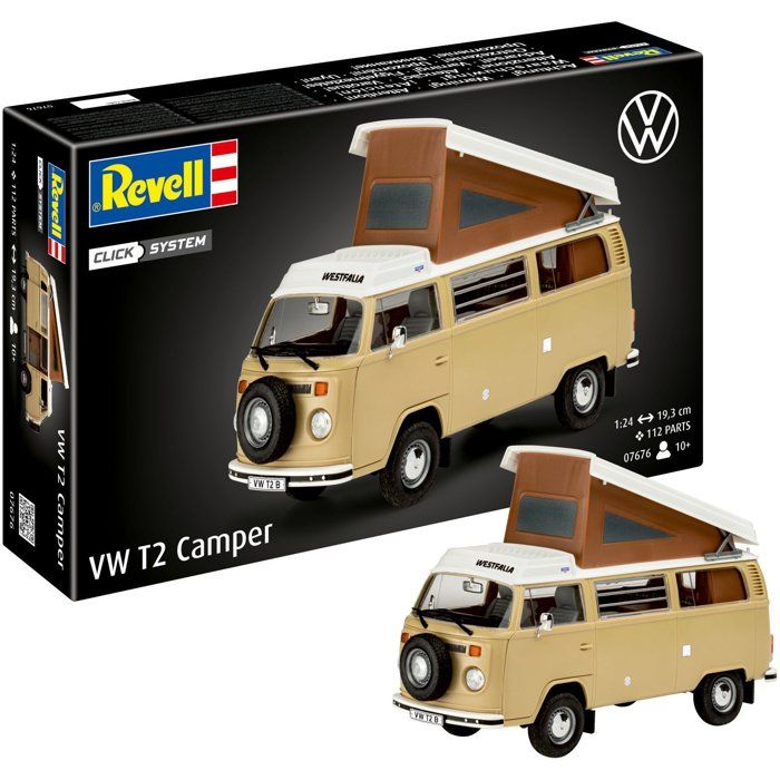Maquette a construire - REVELL - Click System - VW T2 Camper - Sans colle - Pieces pré-peintes