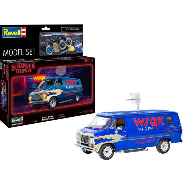 Maquette de voiture - REVELL - Model Set - Stranger Things - GMC WSQK Squawk Van - Avec colle, peintures et accessoires