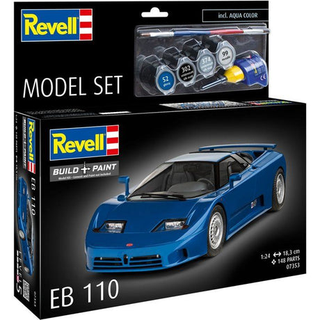 Maquette de voiture - REVELL - Model Set - BUGATTI EB 110 - Avec colle, peintures et accessoires