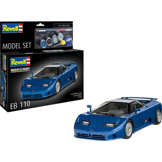 Maquette de voiture - REVELL - Model Set - BUGATTI EB 110 - Avec colle, peintures et accessoires