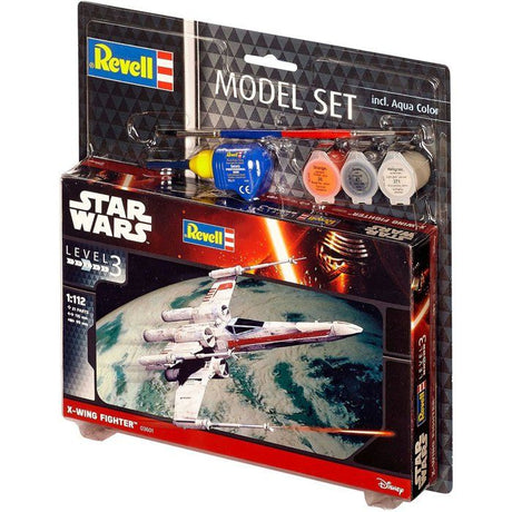 Maquette - REVELL - Model Set - Star Wars - X-Wing Fighter - Avec colle, peintures et accessoires
