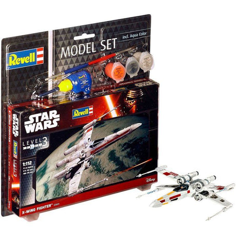 Maquette - REVELL - Model Set - Star Wars - X-Wing Fighter - Avec colle, peintures et accessoires