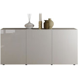 Buffet - RICCIONE - Blanc laqué brillant - 3 portes - 191 x 42 x 84 cm