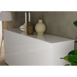 Buffet - RICCIONE - Blanc laqué brillant - 3 portes - 191 x 42 x 84 cm