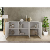 Buffet - RICCIONE - Blanc laqué brillant - 3 portes - 191 x 42 x 84 cm
