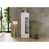 Vitrine - RICCIONE - Blanc laqué brillant - 1 porte en verre - 60 x 42 x 186 cm