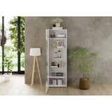 Vitrine - RICCIONE - Blanc laqué brillant - 1 porte en verre - 60 x 42 x 186 cm