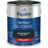 Laque glycéro gris anthracite RAL 7016 brillant - RIPOLIN - 2 L