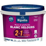 Mur & plafond 2 en 1 blanc velours - RIPOLIN - 10 L