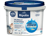 Peinture murs et plafonds - Blanc - Mat - RIPOLIN - Illico - 10 L