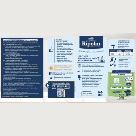 Peinture murs et plafonds - Blanc - Satin - RIPOLIN - Illico - 10 L
