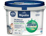 Peinture murs et plafonds - Blanc - Satin - RIPOLIN - Illico - 10 L