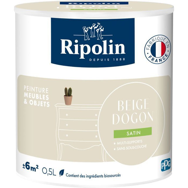 Peinture meuble et objet - Beige dogon - Satiné - Ripolin - 0,5L