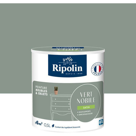 Peinture meuble et objet - Vert nobile - Satiné - Ripolin - 0,5L
