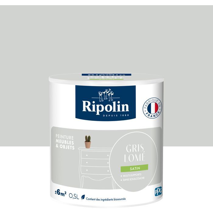 Peinture meuble et objet - Gris lomé - Satiné - Ripolin - 0,5L