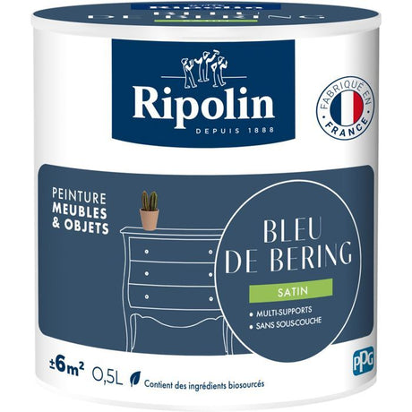 Peinture meuble et objet - Bleu de bering - Satiné - Ripolin - 0,5L