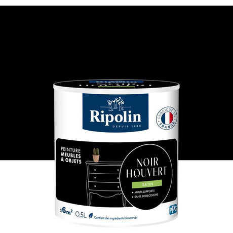 Peinture meuble et objet - Noir houvert - Satiné - Ripolin - 0,5L