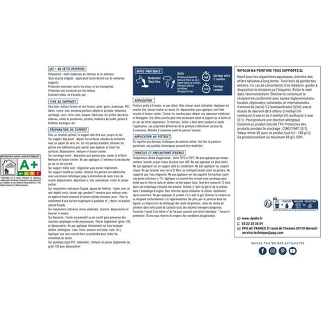 Peinture multi-supports - Blanc - Mat - Ripolin - 2L