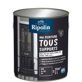 Peinture multi-supports - Noir - RAL 9005 - Mat - Ripolin - 2L
