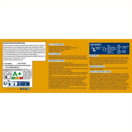 Peinture multi-supports - Jaune miel - RAL 1004 - Mat - Ripolin - 2L