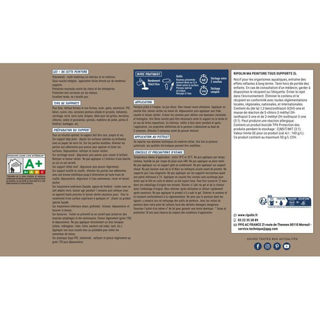Peinture multi-supports - Beige moka - RAL 1019 - Mat - Ripolin - 2L