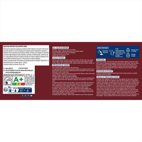 Peinture multi-supports - Rouge basque - RAL 3004 - Mat - Ripolin - 2L