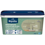 Peinture rénovation cuisine et salle de bain - Vert gaspesie - Satiné - Ripolin - 2L